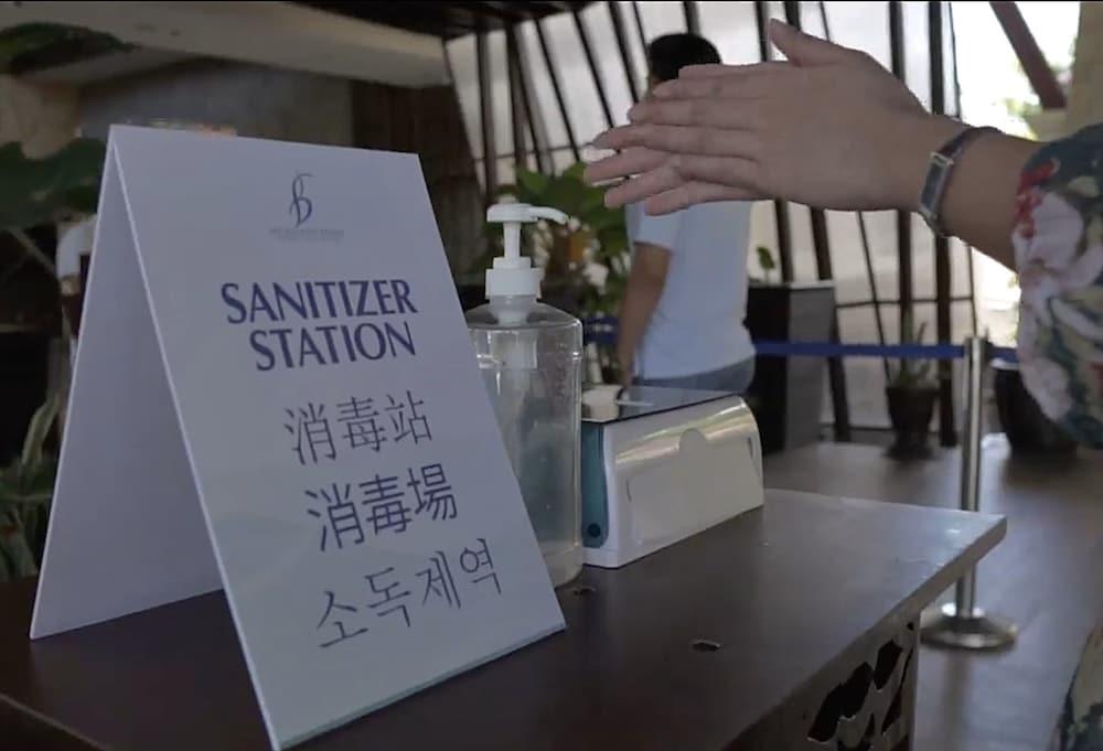 The Bellevue Resort Панглао Екстериор снимка A hand sanitizer station at a hotel in Seoul, South Korea